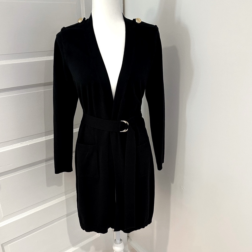 INC International Concepts Black Long Cardigan/Duster.Like New Condition.